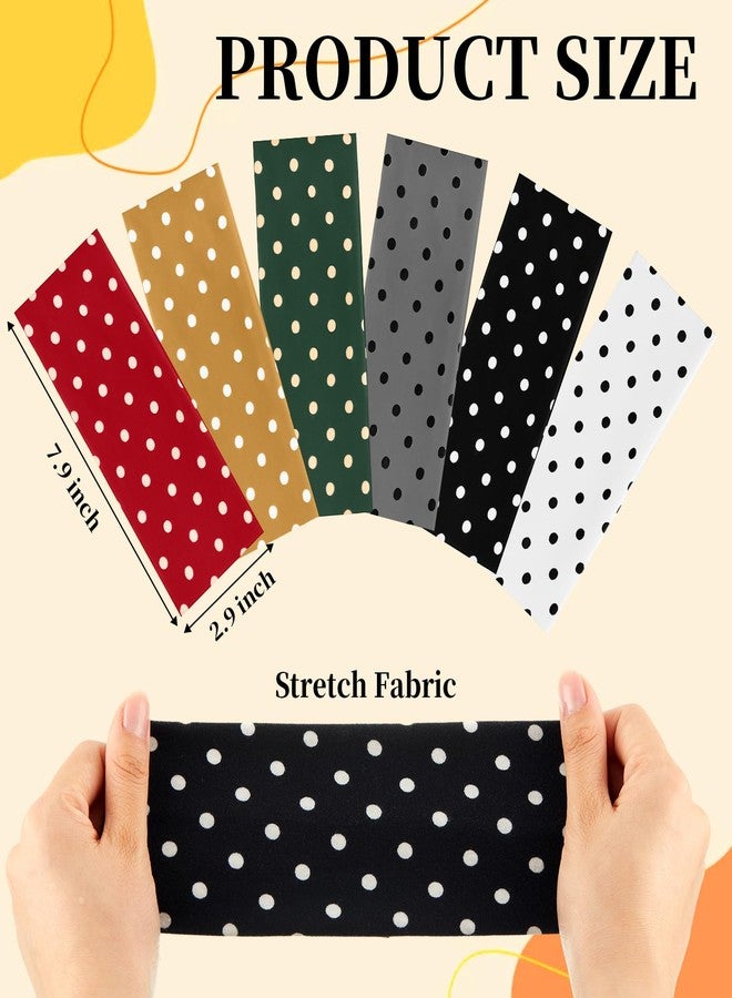 Suncalla 6 Pack Polka Dot Headbands for Women, Wide Stylish Head Wraps, Thick Hairbands, Yoga Sports Workout Hairbands, Christmas Wedding Prom Non Slip Elastic Hair Accessories for Women - Image 2